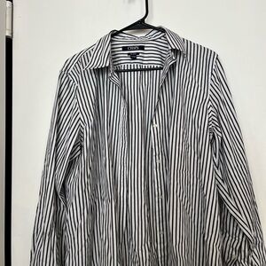 Chaps Black and White Striped Men's Shirt